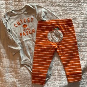 Pumpkin/fall onesie with pants
